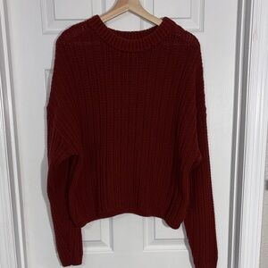 Universal Thread Women's Crew Neck Chunky Sweater - Rust/Brick Red Size XL